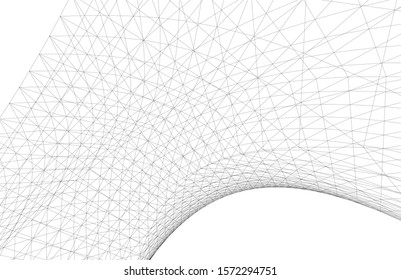 Abstract modern architecture building 3d