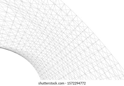 Abstract modern architecture building 3d