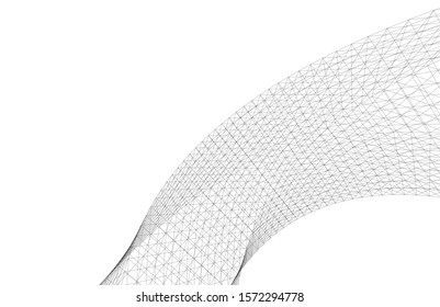 Abstract modern architecture building 3d