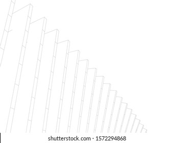 Abstract modern architecture building 3d