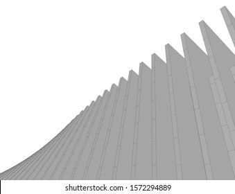 Abstract modern architecture building 3d