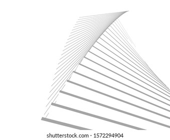 Abstract modern architecture building 3d