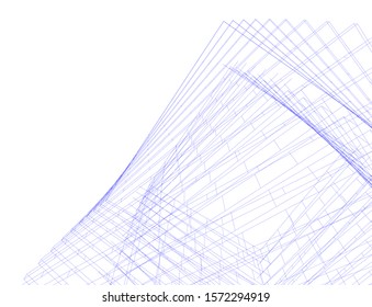 Abstract modern architecture building 3d