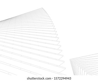 Abstract modern architecture building 3d