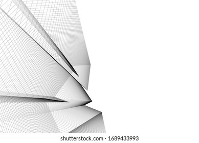 abstract modern architecture building  3d vector illustration 
