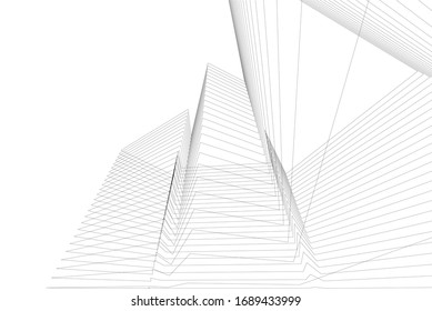abstract modern architecture building  3d vector illustration 