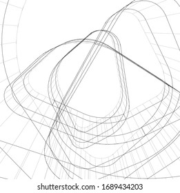 construcción de arquitectura moderna abstracta ilustración vectorial 3d 