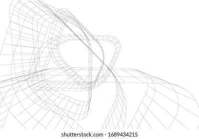 abstract modern architecture building  3d vector illustration 
