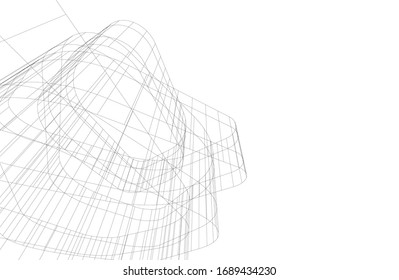 abstract modern architecture building  3d vector illustration 