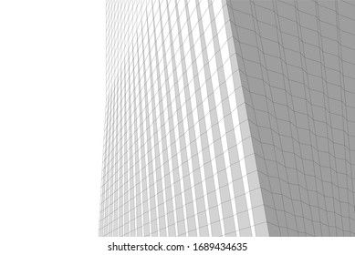 abstract modern architecture building  3d vector illustration 