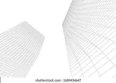 abstract modern architecture building  3d vector illustration 