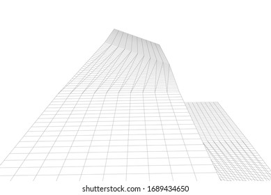 abstract modern architecture building  3d vector illustration 