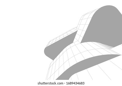 abstract modern architecture building  3d vector illustration 