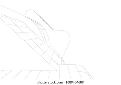 construcción de arquitectura moderna abstracta ilustración vectorial 3d 