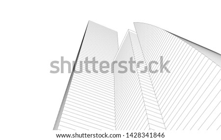 Abstract modern architecture building 3d