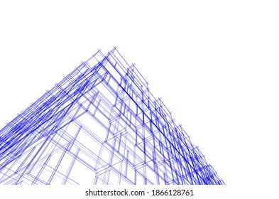 Abstract modern architecture buildings 3d illustration