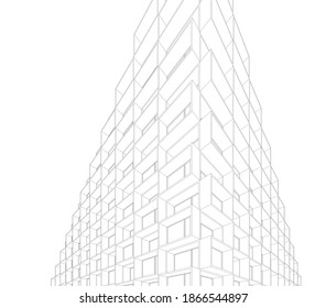 Abstract modern architecture buildings 3d illustration