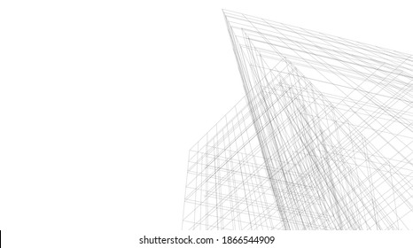 Resumen de edificios de arquitectura moderna Ilustración 3d