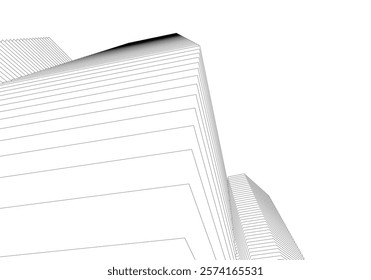 Abstract modern architecture, city buildings 3d illustration