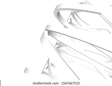 Abstract modern architecture construction 3d