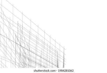 abstract modern architecture drawing vector illustration