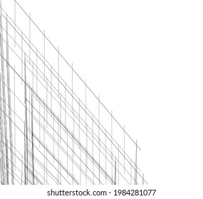 abstract modern architecture drawing vector illustration