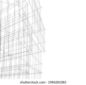 abstract modern architecture drawing vector illustration