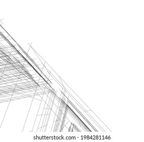 abstract modern architecture drawing vector illustration