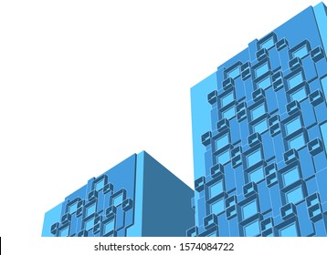 
abstract modern architecture facade 3d illustration