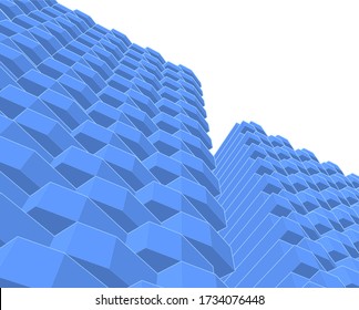abstract modern architecture modular facade 3d illustration