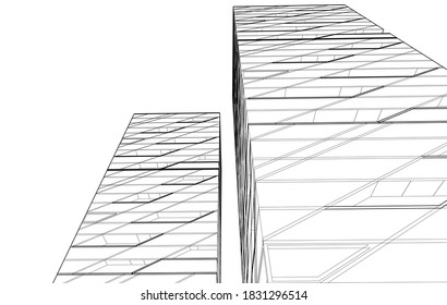 Abstract modern architecture vector 3d illustration