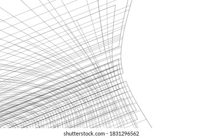 Resumen de la arquitectura moderna vector 3d ilustración