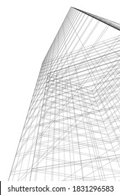 Abstract modern architecture vector 3d illustration