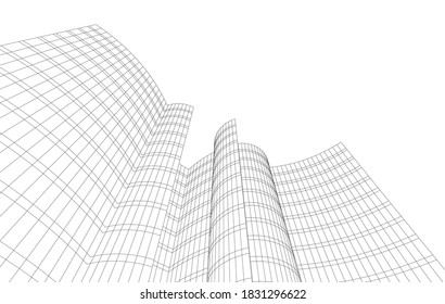 Abstract modern architecture vector 3d illustration