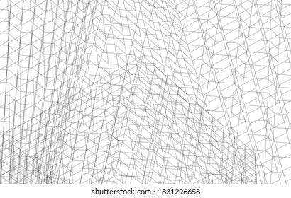 Abstract modern architecture vector 3d illustration