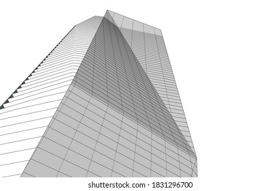 Resumen de la arquitectura moderna vector 3d ilustración