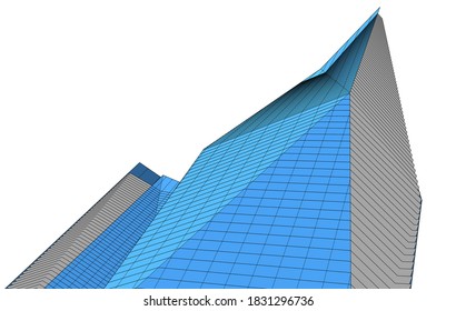 Abstrakte moderne Architektur, Vektorgrafik 3D