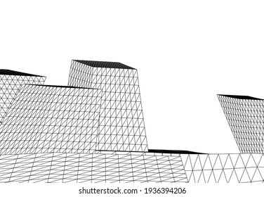 abstract modern architecture vector 3d illustration