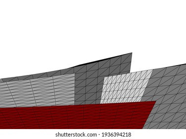 abstract modern architecture vector 3d illustration