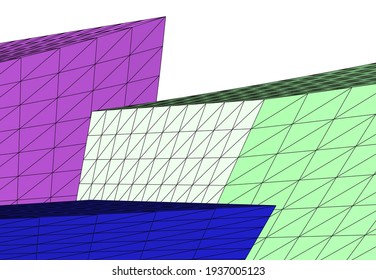 abstract modern architecture vector 3d illustration