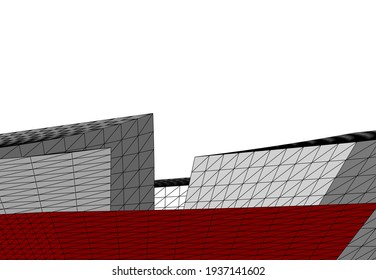 abstrakte moderne Architektur, Vektorgrafik 3D