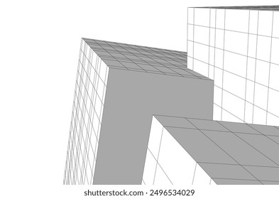 Abstract modern architecture vector 3d illustration