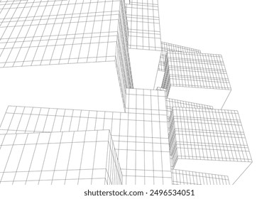 Abstract modern architecture vector 3d illustration