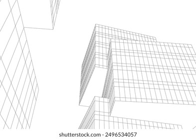 Abstract modern architecture vector 3d illustration