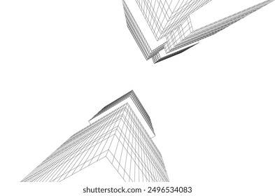 Abstract modern architecture vector 3d illustration