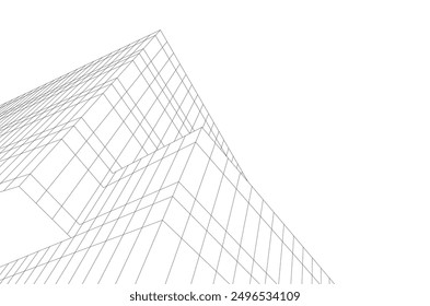 Abstract modern architecture vector 3d illustration