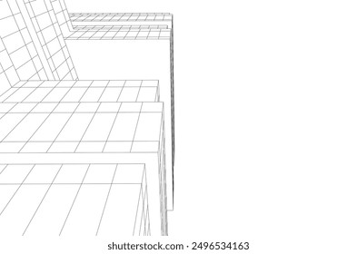 Abstract modern architecture vector 3d illustration