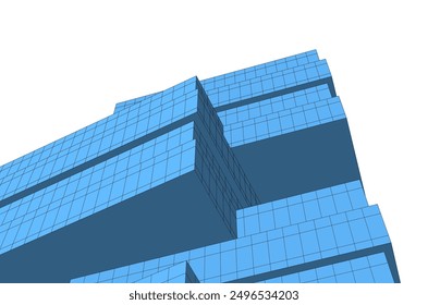 Abstract modern architecture vector 3d illustration