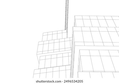 Abstract modern architecture vector 3d illustration