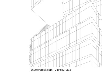 Abstract modern architecture vector 3d illustration